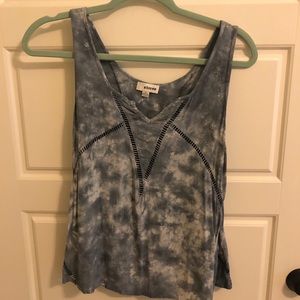 Blue and white tie dye blouse